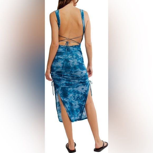 Free People Take Me Away Mesh Midi Dress Size Medium - Picture 9 of 10